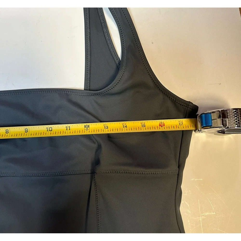 SKIMS Sculpting Swim Tank One Piece Swimsuit Gray Gunmetal Size 2X NEW